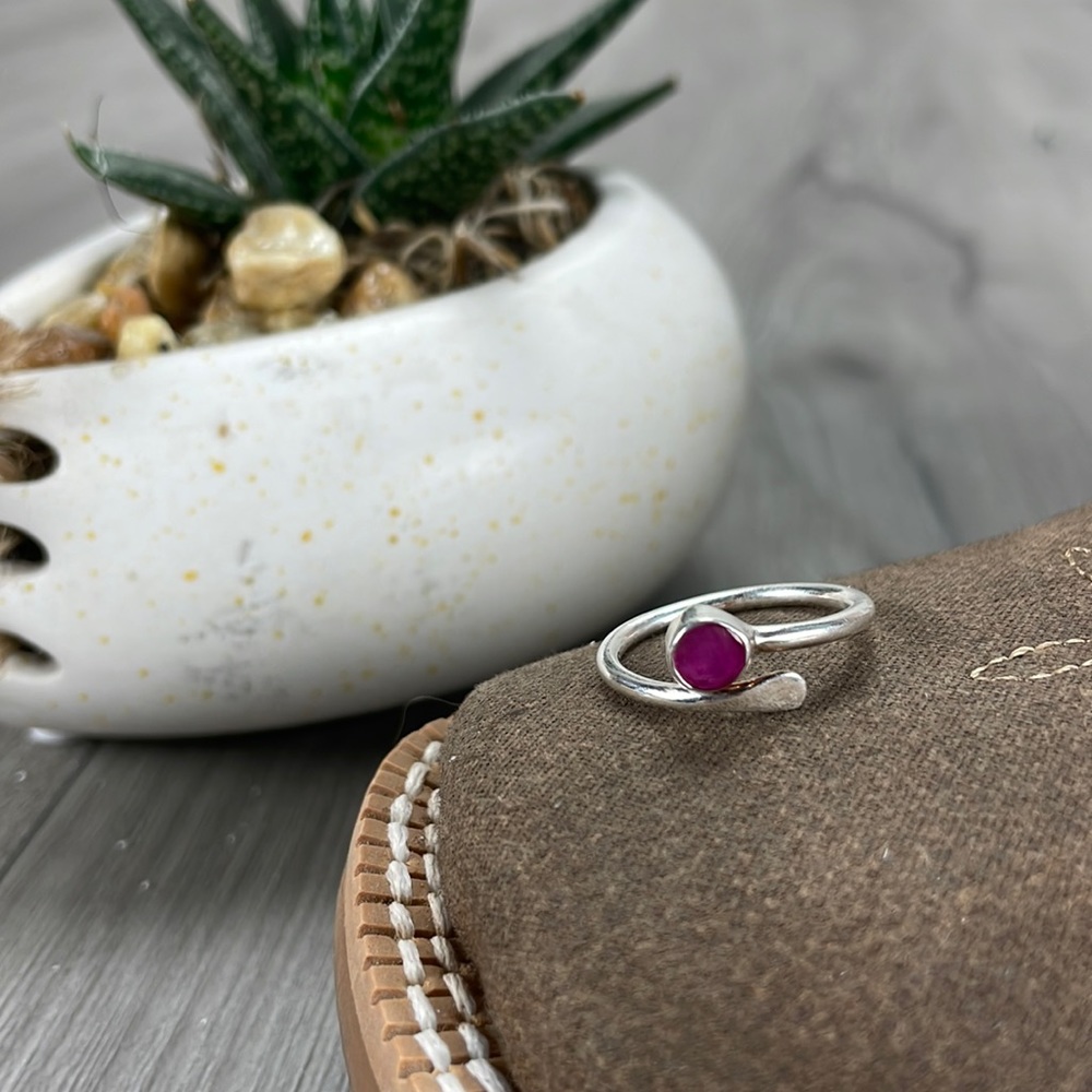 🍁Pink Agate Sterling Silver Ring🍁